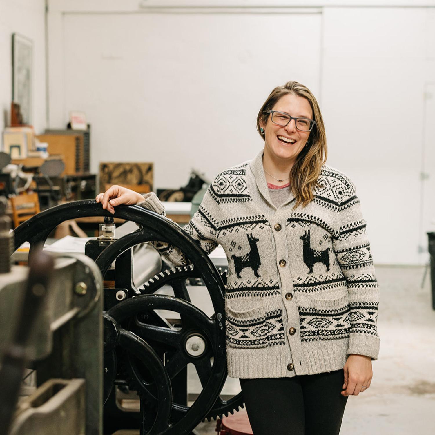 Johanna Mueller in her studio