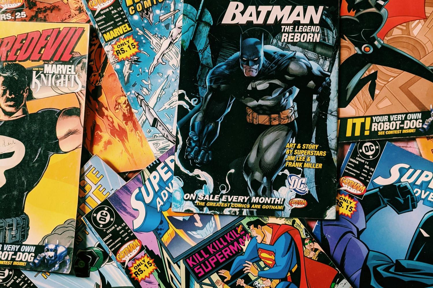 Stack of Marvel comics