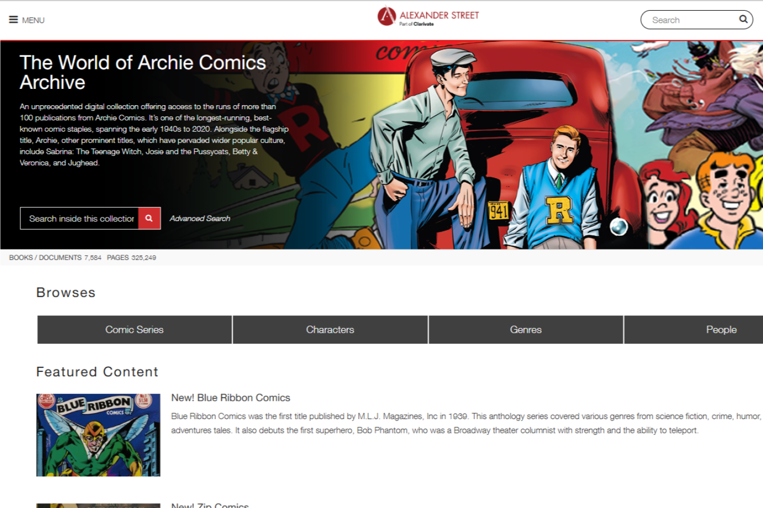 World of Archie Comics front page
