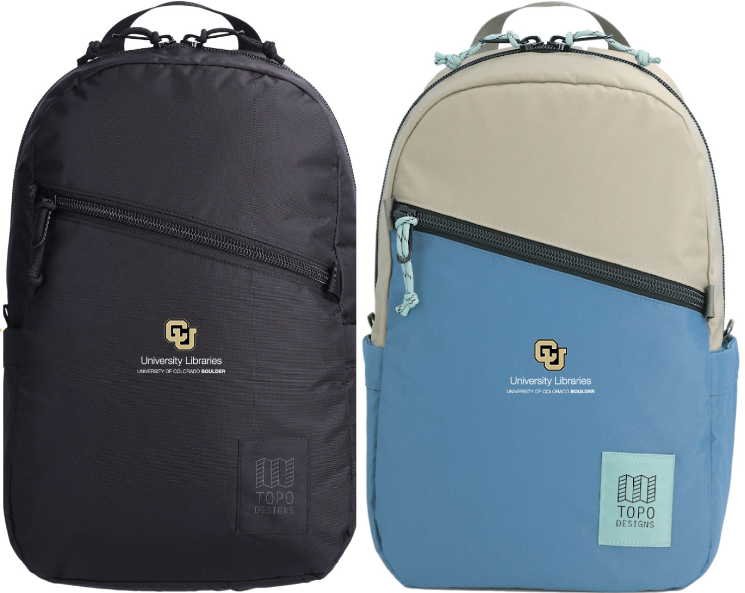 Black and blue topo light packs