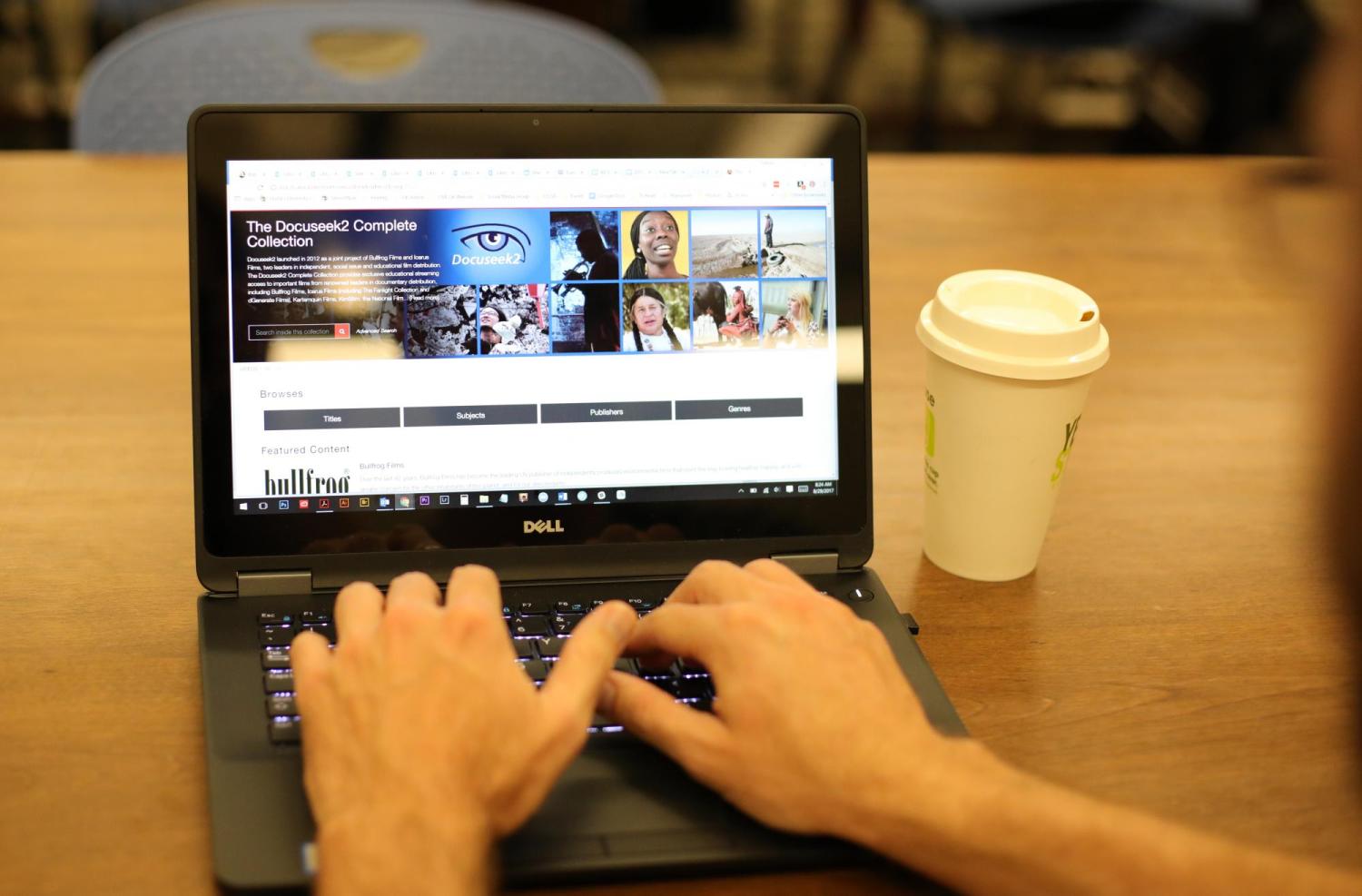 student accessing docuserve on a laptop