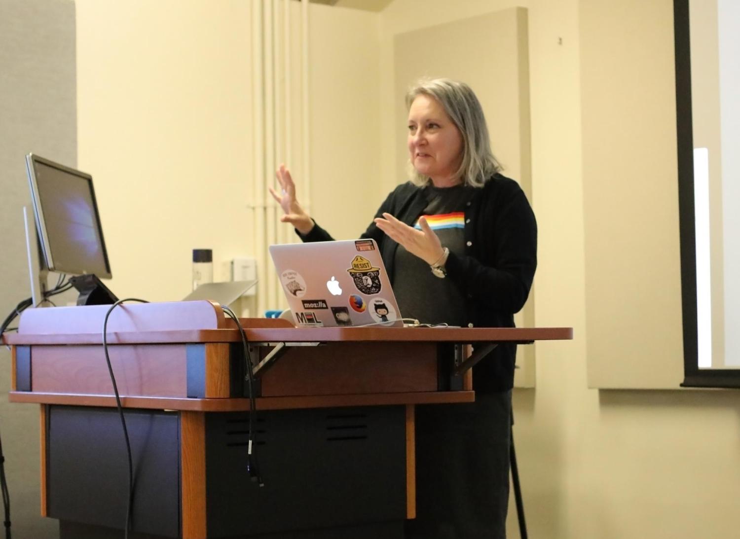 Wendy Norris shares details about her Python tutorials during her fellowship presentation April 25, 2019. 
