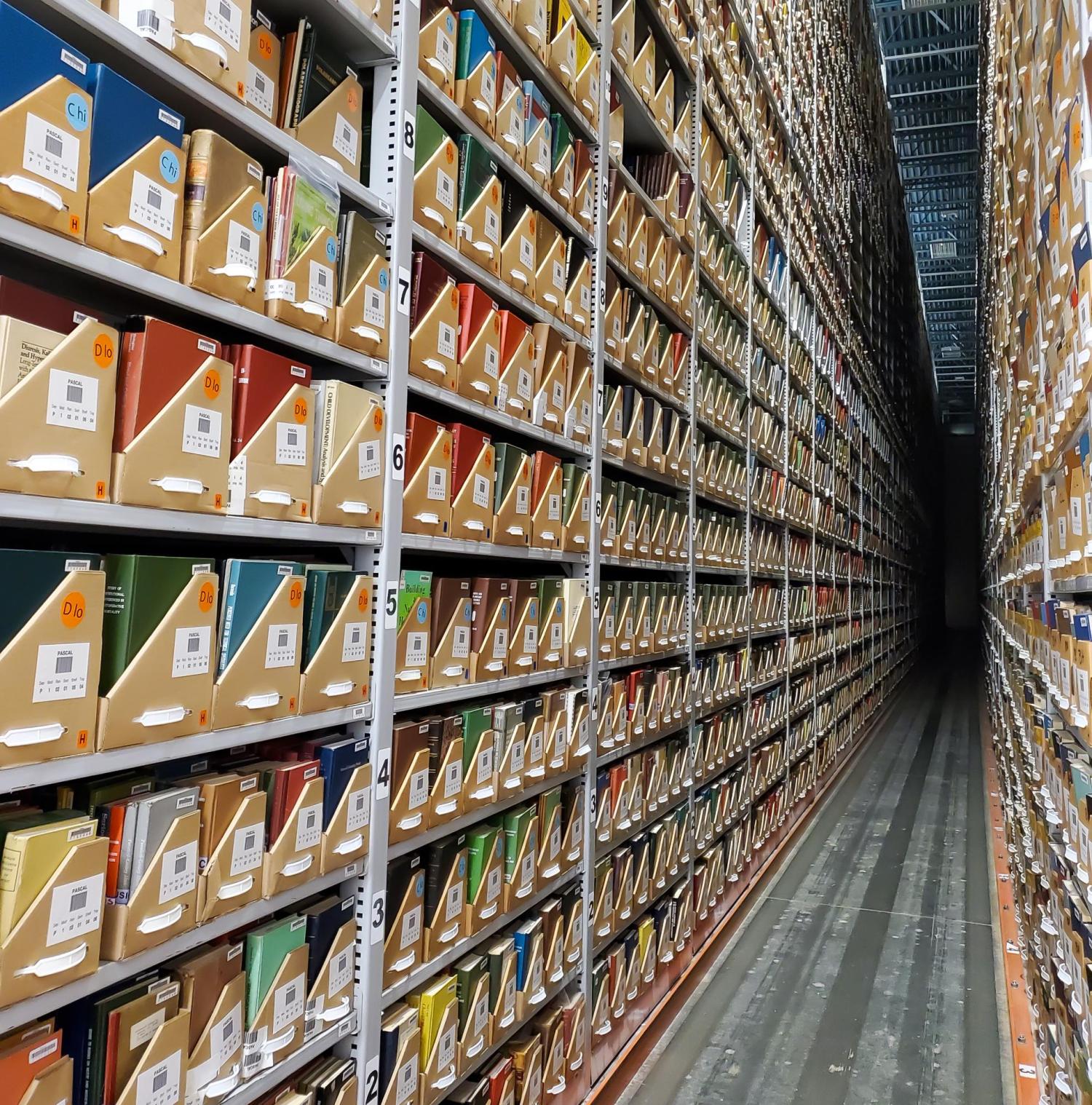 Books in large aisle