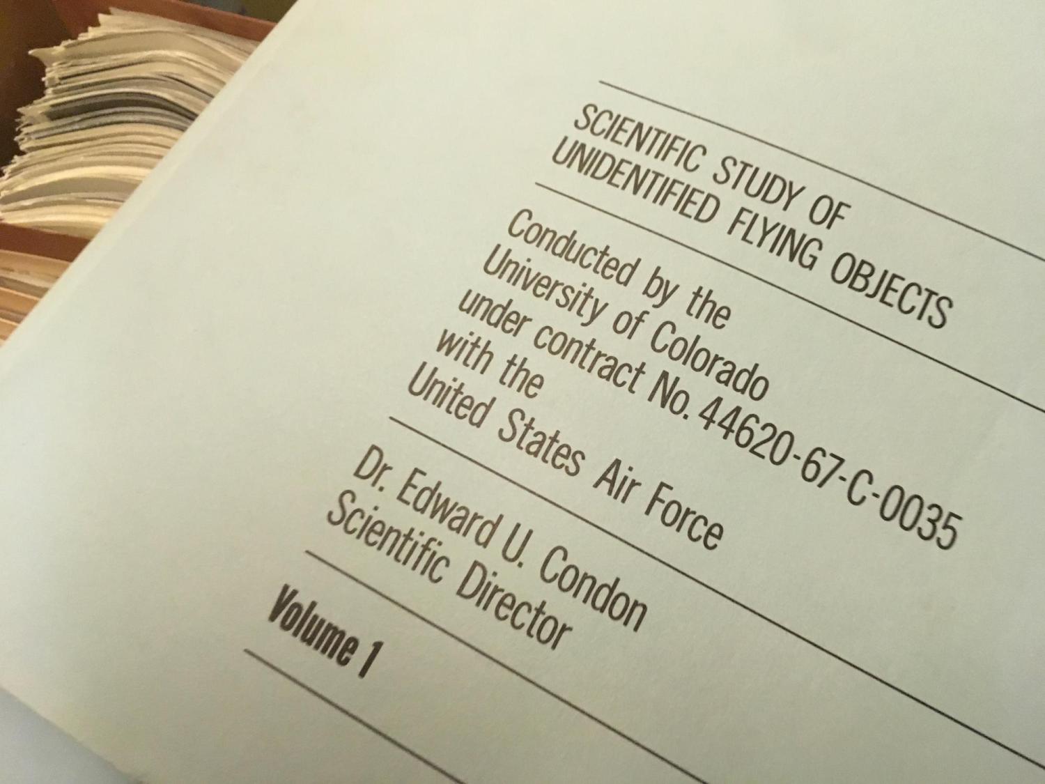 Prof. Condon papers on the Scientific Study of Unidentified Flying Objects