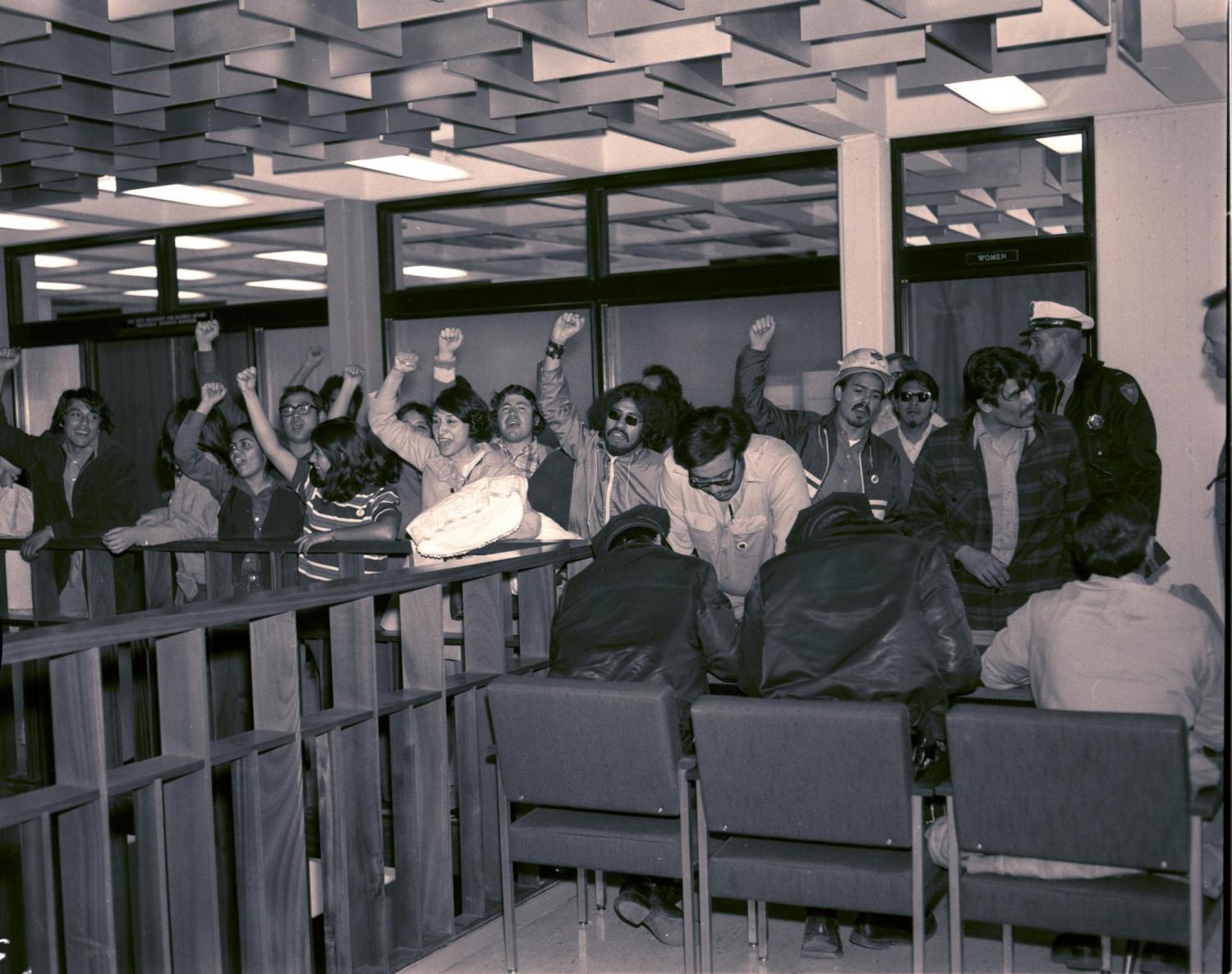 Students protesting in the 1970s at CU Boulder