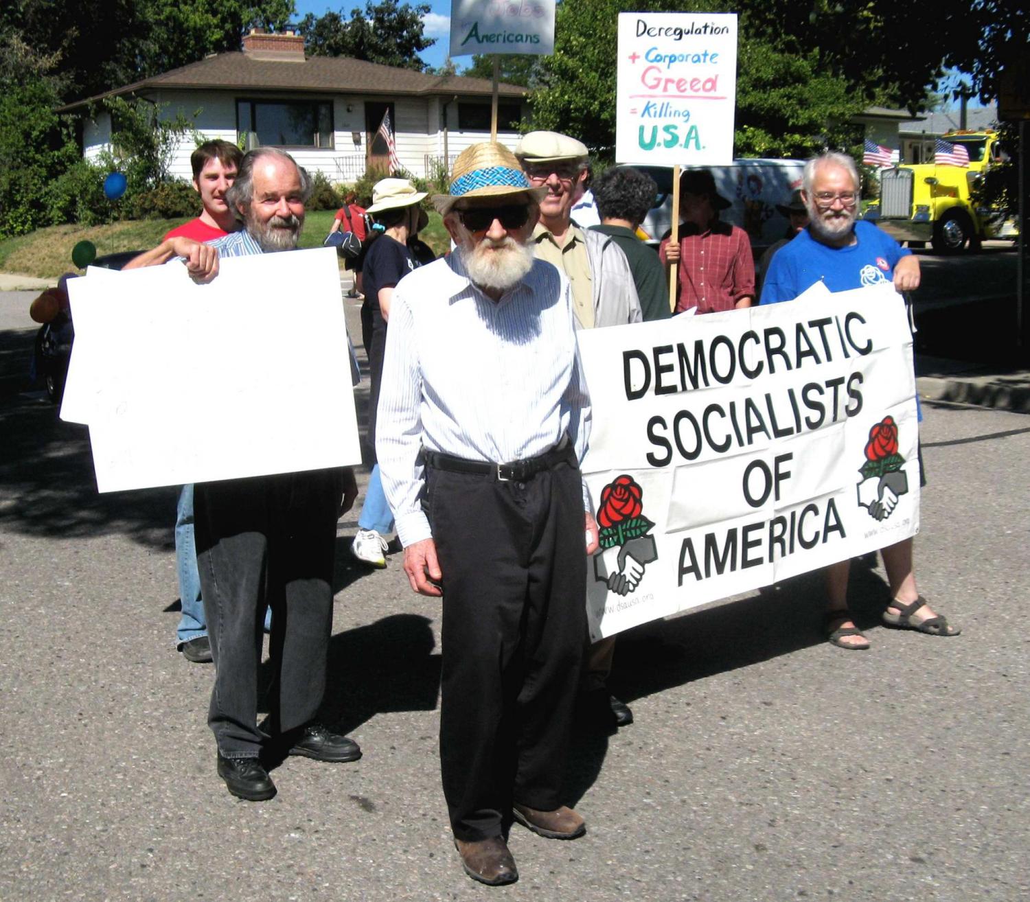 Activists marching in Boulder