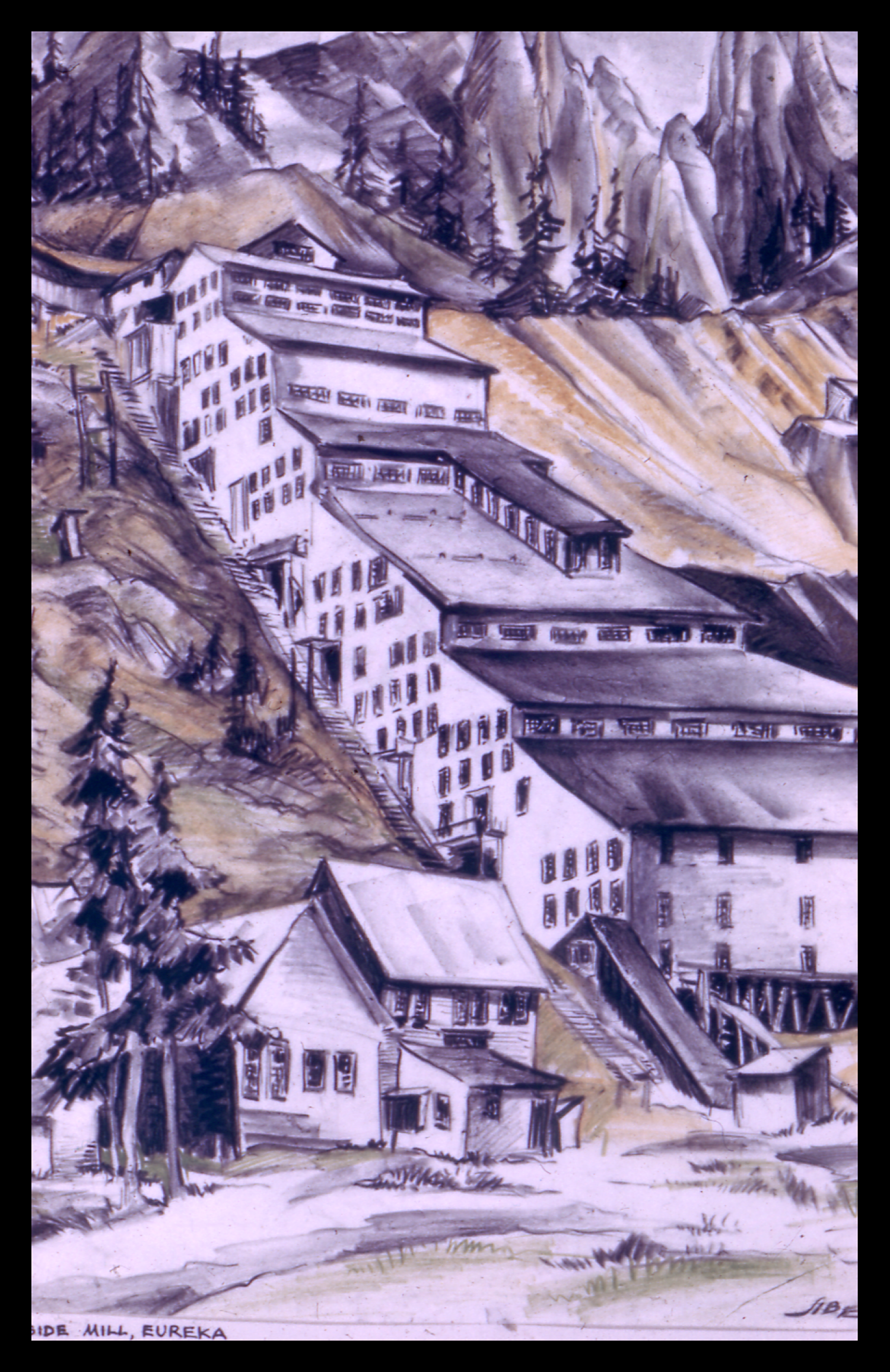 An image of lodging built on a steep incline.