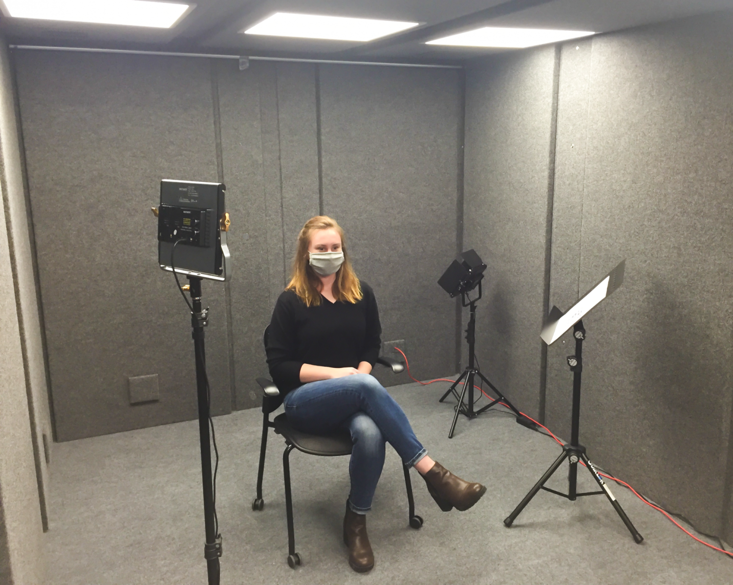 Person sitting in studio