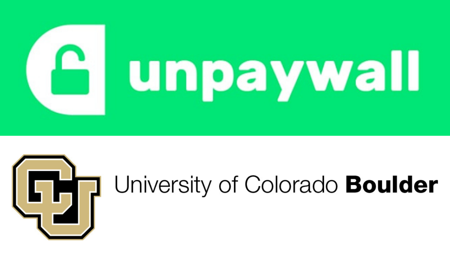 Unpaywall and CU Boulder logos