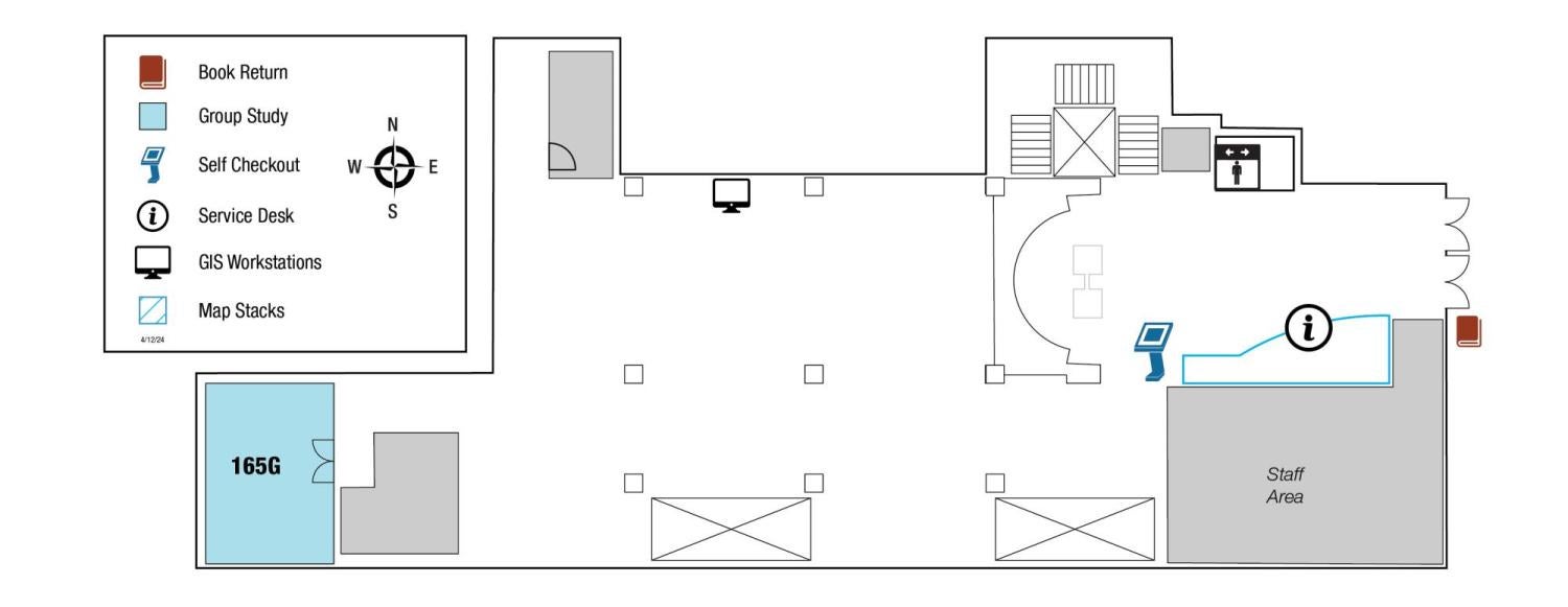 Earth Sciences & Map Library Floor Plan - Entry Level - April 2024