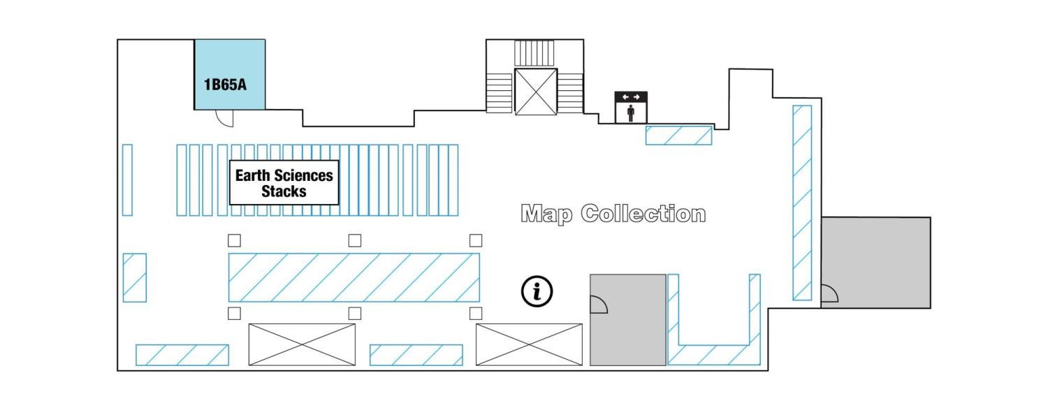 Earth Sciences & Map Library Floor Plan - Lower Level - April 2024