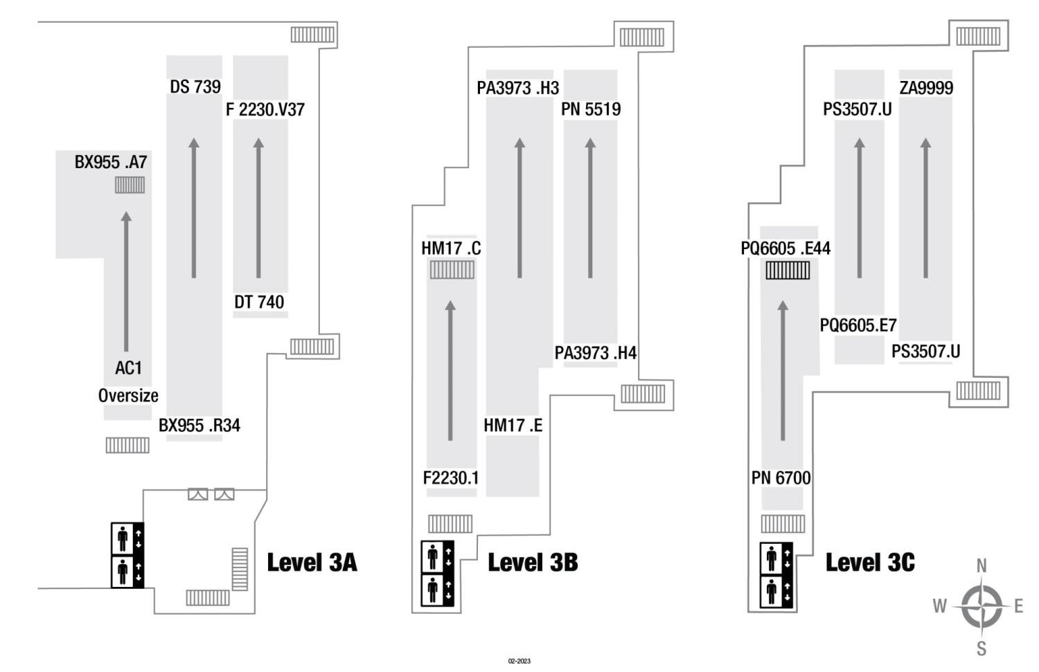 Norlin Stacks Map - February 2023